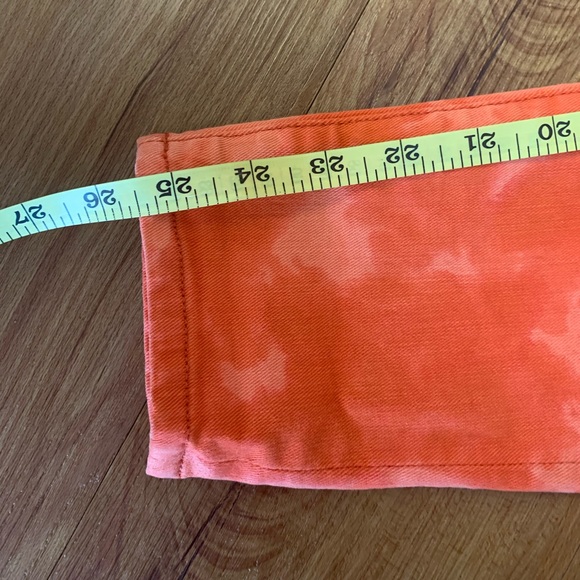 7 For All Mankind Orange Tie Dye Skinny Jeans - Picture 11 of 11